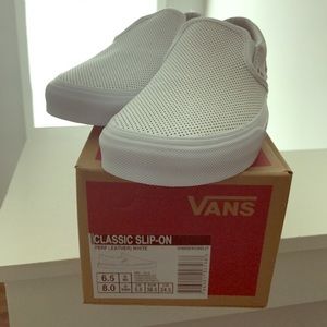Never worn leather white vans