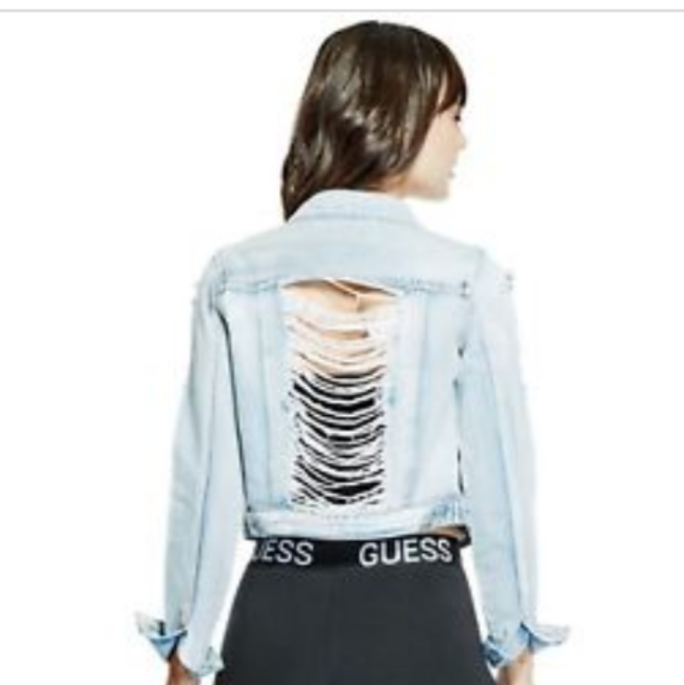 Brand NWT Destroyed Denim Jean Jacket
