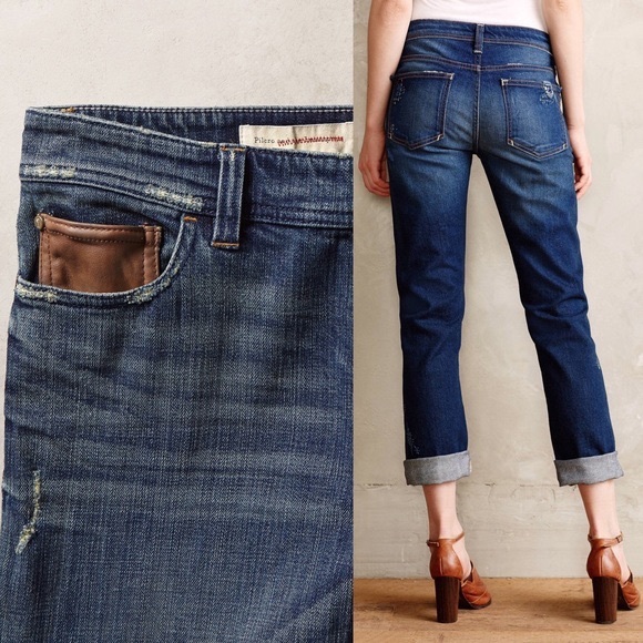 Anthropologie Embroidered Patch Distressed Jeans - Picture 2 of 4