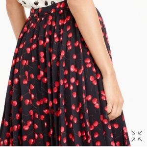 pleated midi skirt in cherry print pleated midi skirt in cherry print