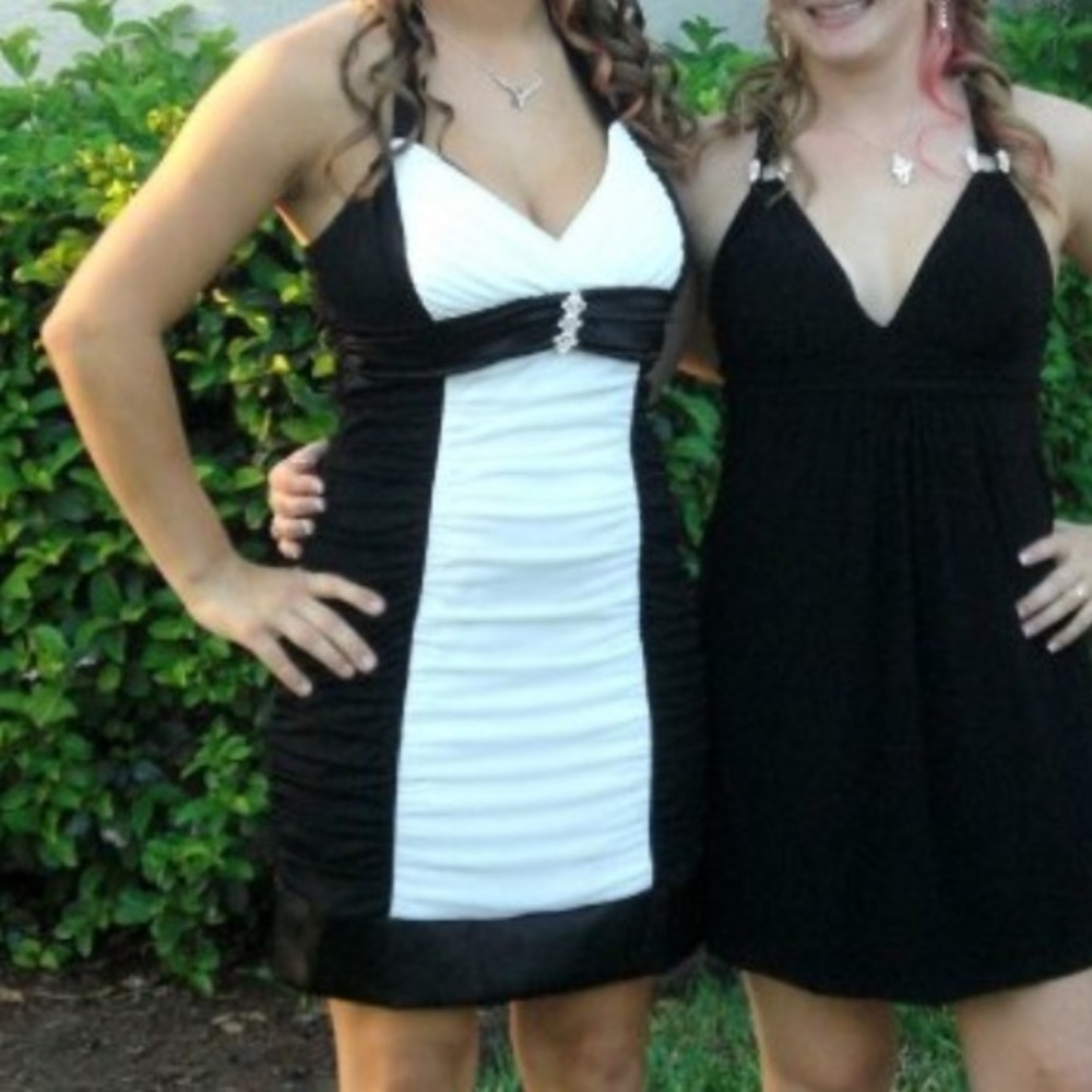 Black and white cocktail dress