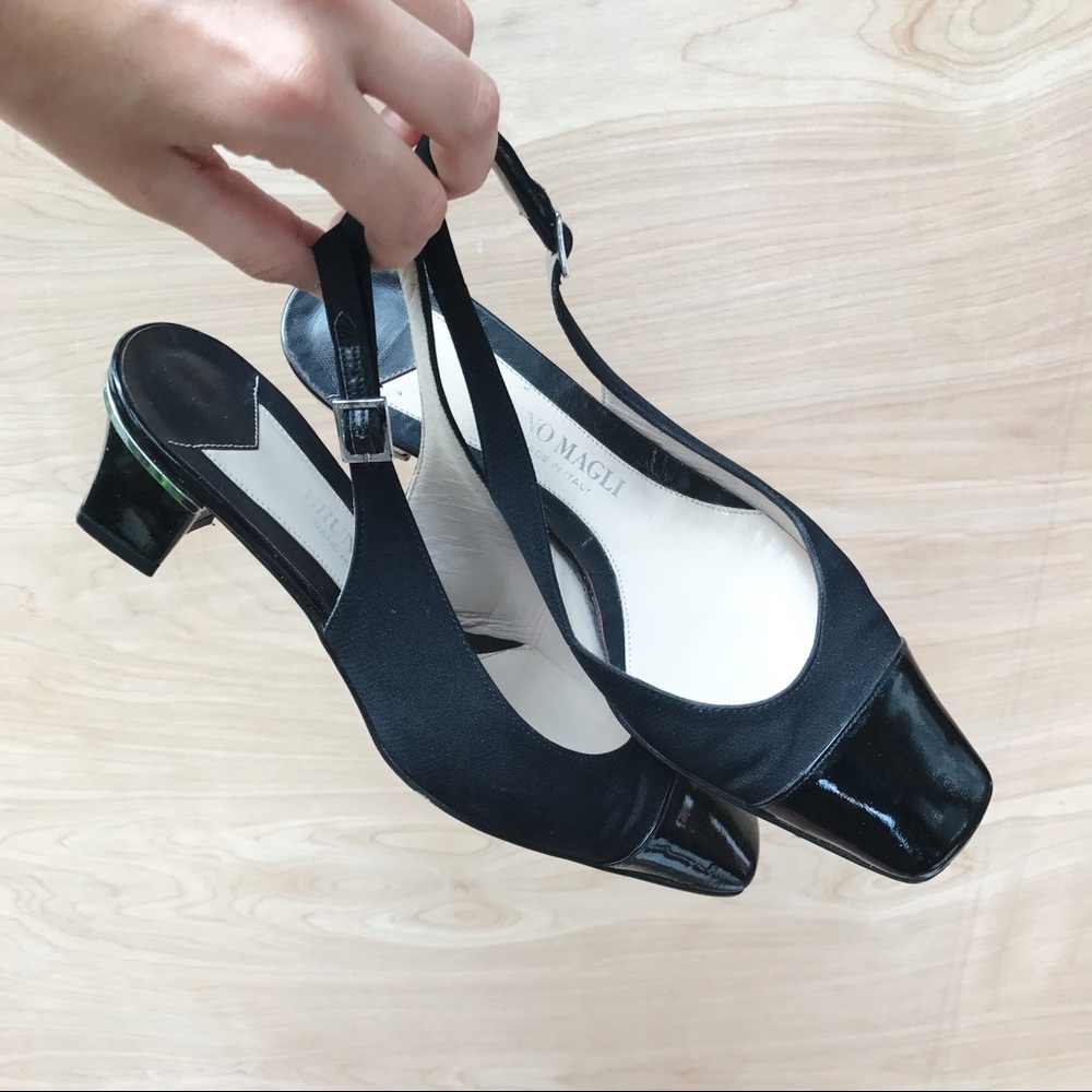Vintage Bruno Magli Kitten Heel Sling-Backs