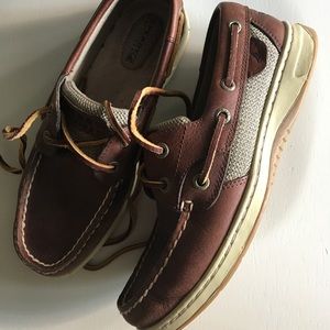Sperry Top-sider dark brown leather boat shoe NEW