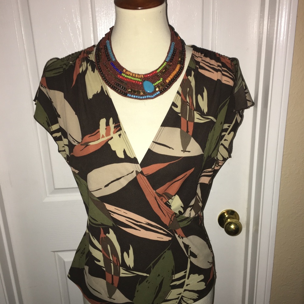 BCBG FAUX WRAP TOP