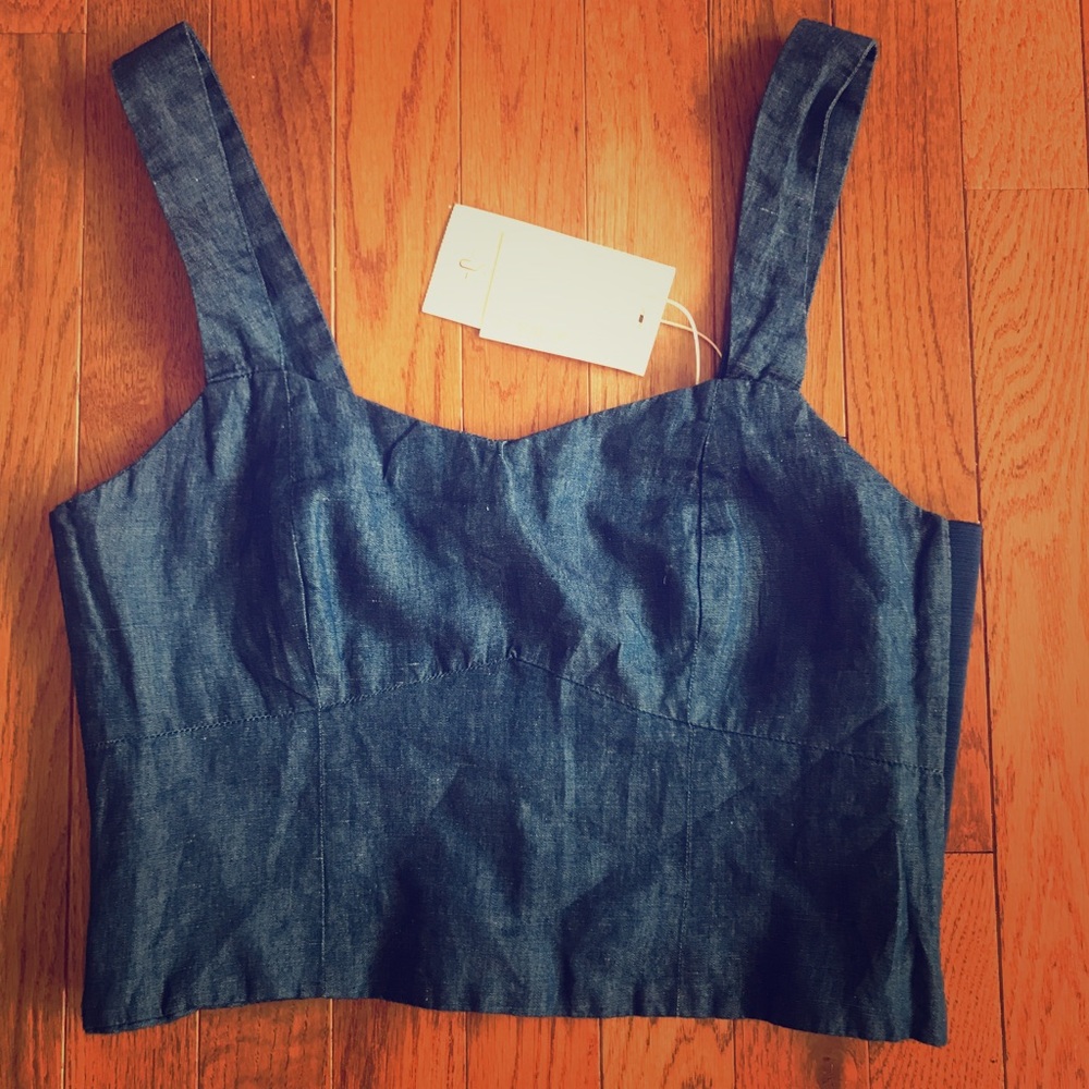 Zara Denim Crop Top NEW