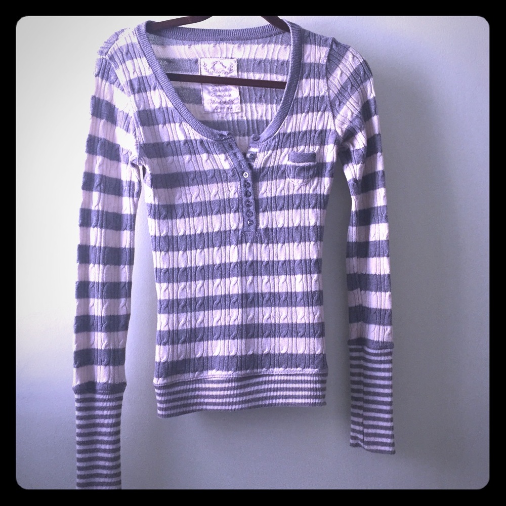 Striped long sleeve sweater