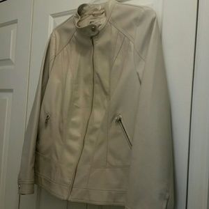 Beige faux leather jacket size 1X