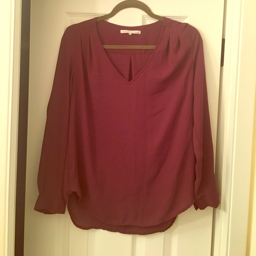 Cranberry colored Violet & Claire top