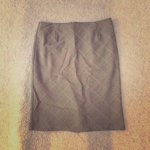Express brown plaid pencil skirt