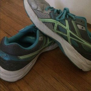 Asics blue/green/grey sneakers