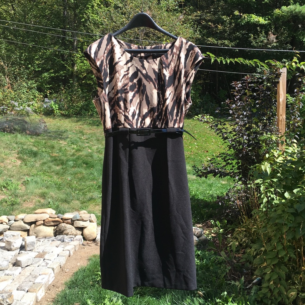 Above the Knee Scoop Neck Dress + Capped Sleeves