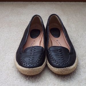 👡❤ SOFFT MALILA BLACK LEATHER FLATS