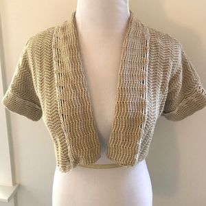 (A) Anthropologie short sleeve shrug, size sm/med