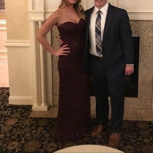 Lulus burgundy strapless dress. Worn once