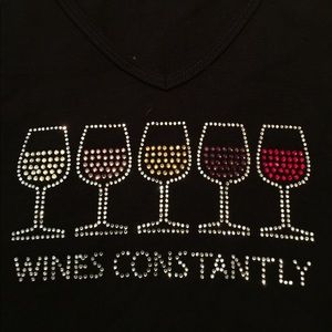 Fun and Cute Black Wine Tee 🍷