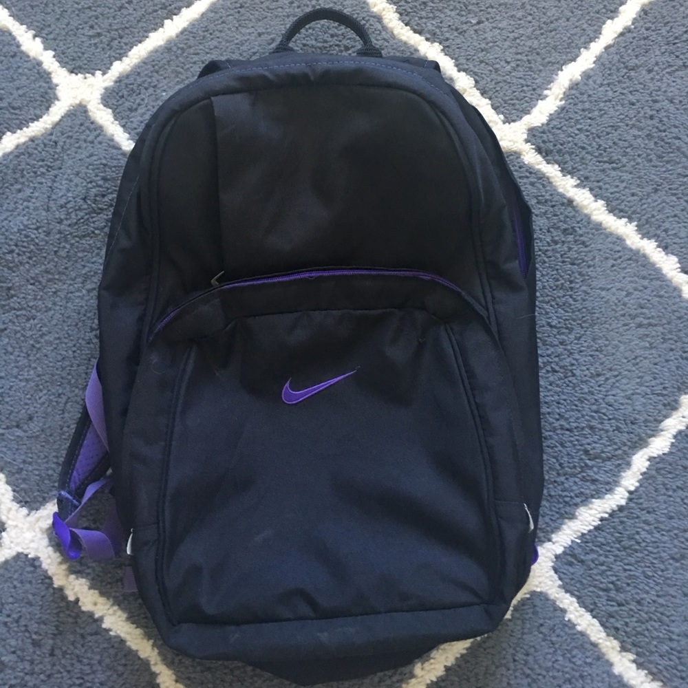 Nike Backpack in Black with Bright Plum
