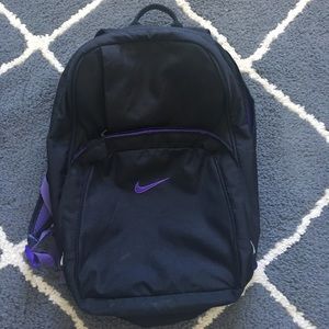 Nike Backpack in Black with Bright Plum