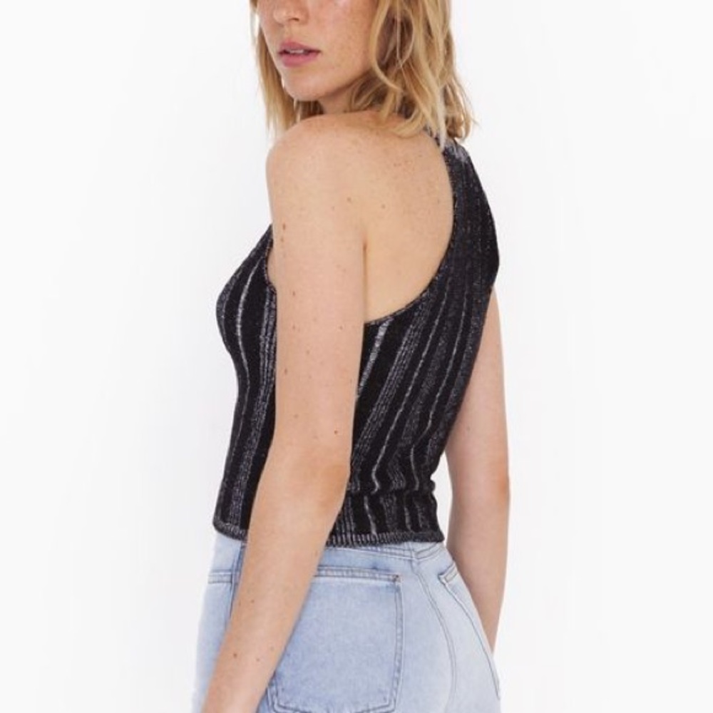 American Apparel 2 Tone Knit Racerback Crop