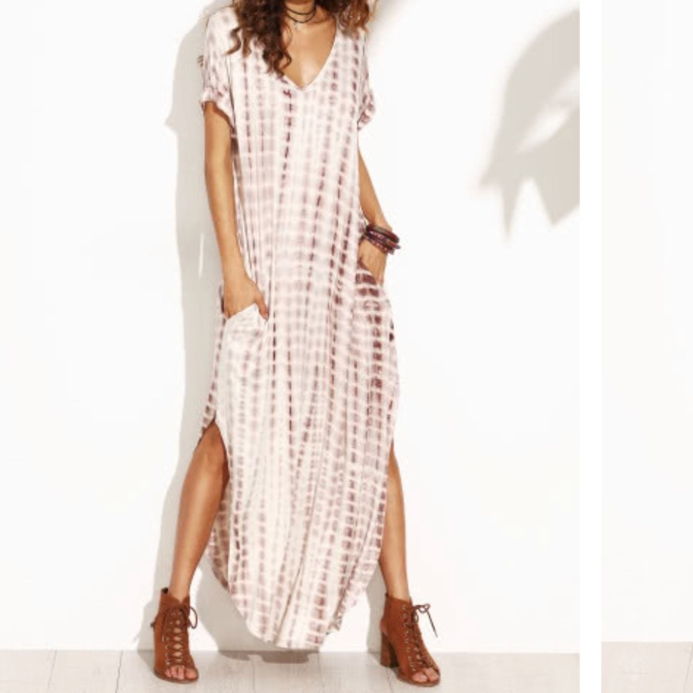 SheIn Curved Hem Boho Maxi