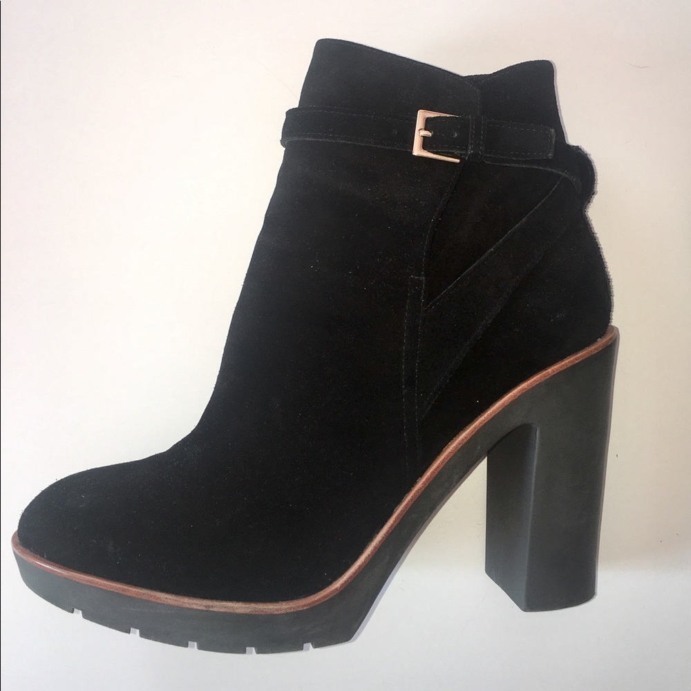 KATE SPADE NY WOMEN'S GEM BOOT, BLACK SUEDE 10.5 M