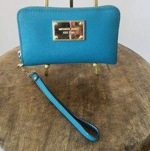 Michael Kors Turquoise Wallet and Wristlet