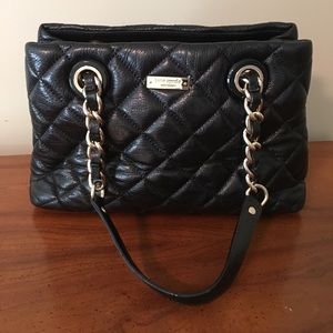 Kate Spade Black Leather Quilted Handbag