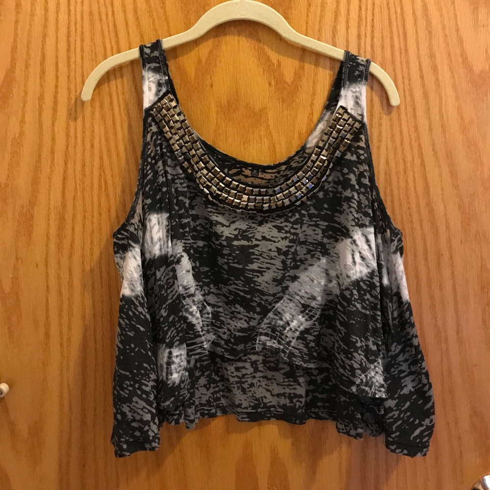 Bedazzled loose crop top