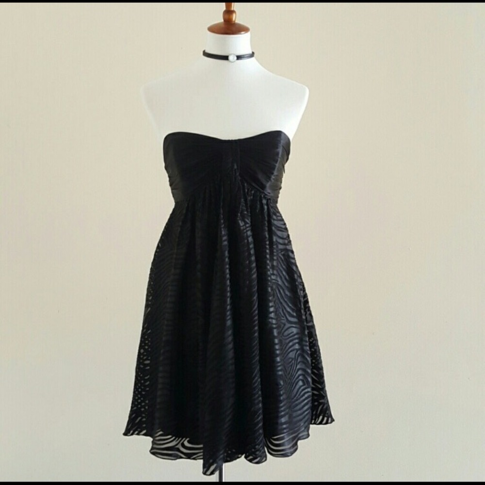 Express Black Strapless Dress