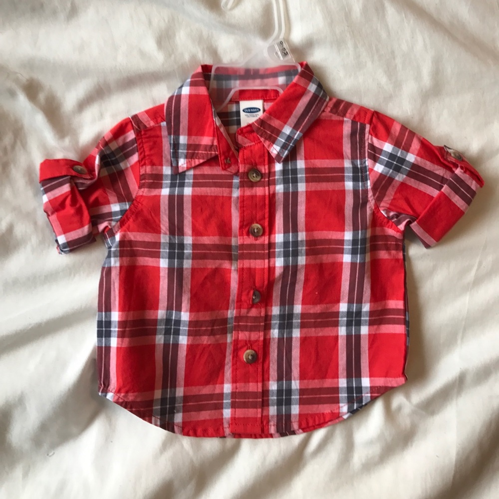 Plaid button down for baby