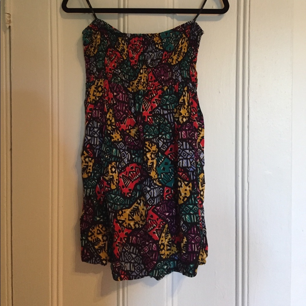 Tribal print tube top dress