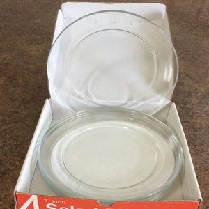 5 salad plates clear imported from France Arcoroc