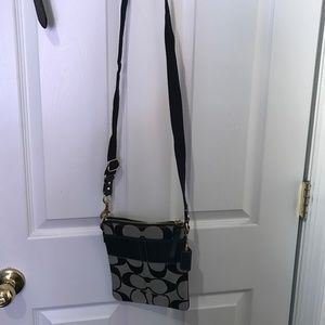 Coach -  cross body - black and grey