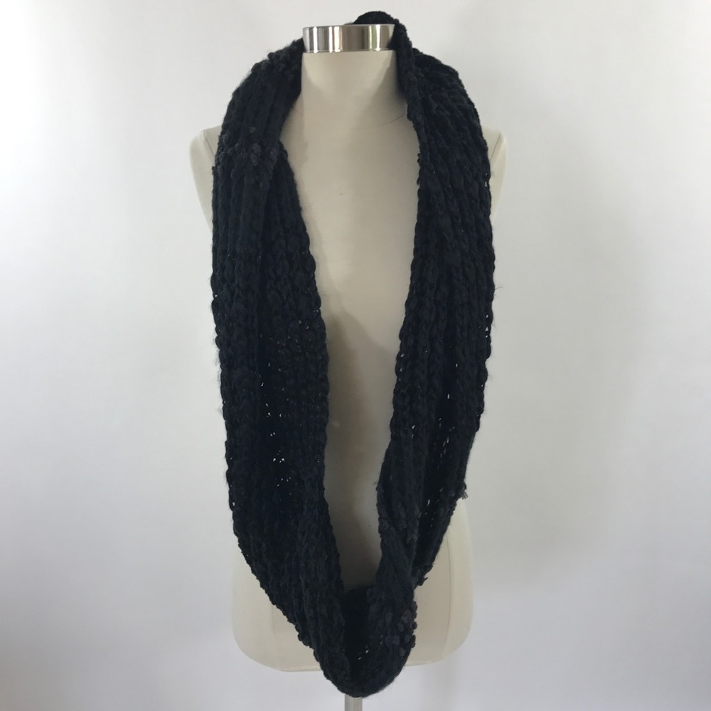 Apt 9 Loop Infinity Womens Scarf Black Soft Knit - Picture 2 of 5