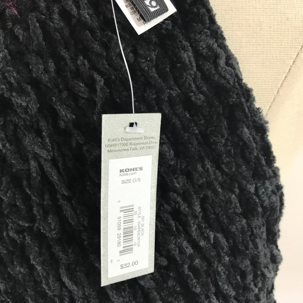 Apt 9 Loop Infinity Womens Scarf Black Soft Knit - Picture 4 of 5