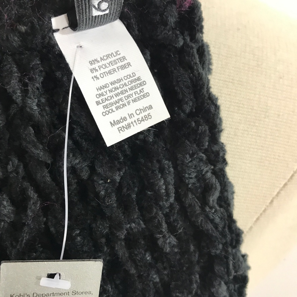 Apt 9 Loop Infinity Womens Scarf Black Soft Knit - Picture 5 of 5