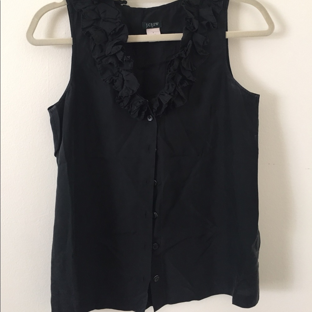 Black ruffle top