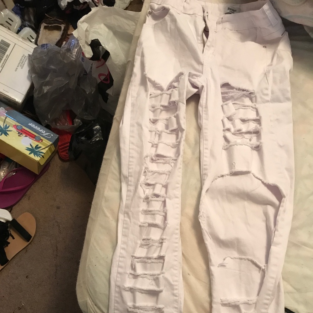 White cute ripped women jeans size 11/12