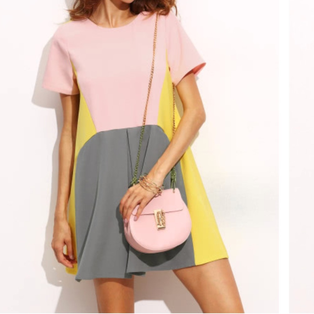 SheIn Multi-Colored Dress with pockets and zipper