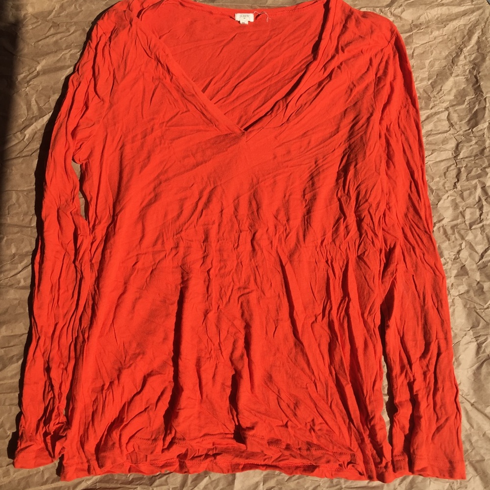 J.Crew Artisan Tissue Long Sleeve Tee | Orange