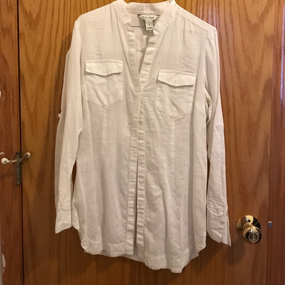 White House Black Market Long sleeve white blouse