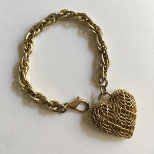 Gold Puffy Heart Bracelet Gold Puffy Heart Bracelet
