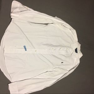 White Men's Polo Button Up Med.