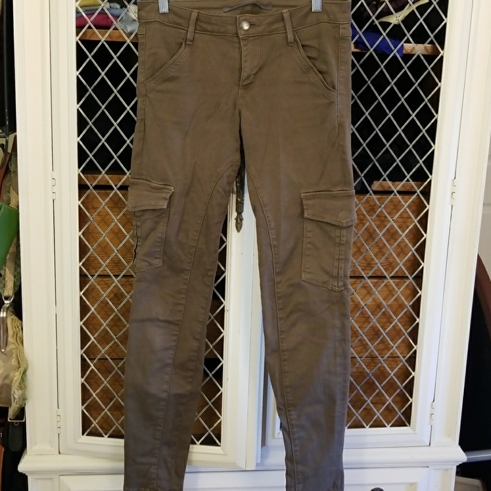 Sz 26 olive cargo skinny jeans
