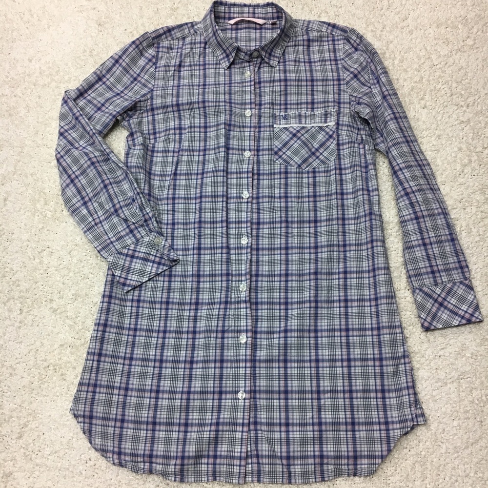 Victoria's Secret pajama sleep shirt XS plaid