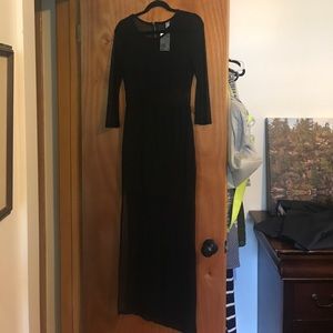 BNWT H&M Black + Sheer Bodycon Maxi Dress