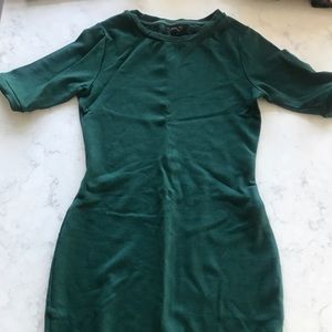 Topshop forest green bodycon dress