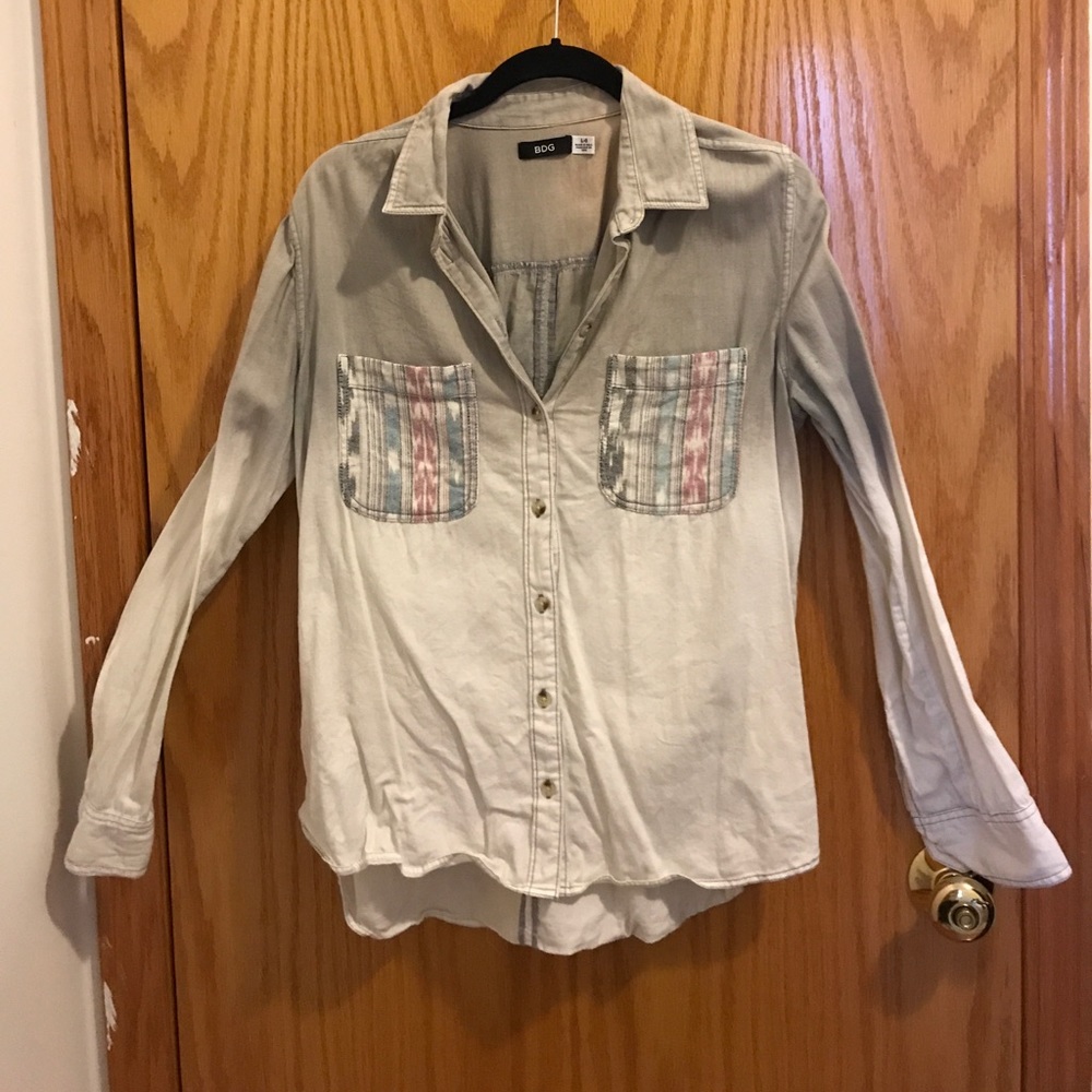 Urban outfitters long sleeve two toned button down