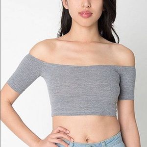 American Apparel Off Shoulder Crop Top