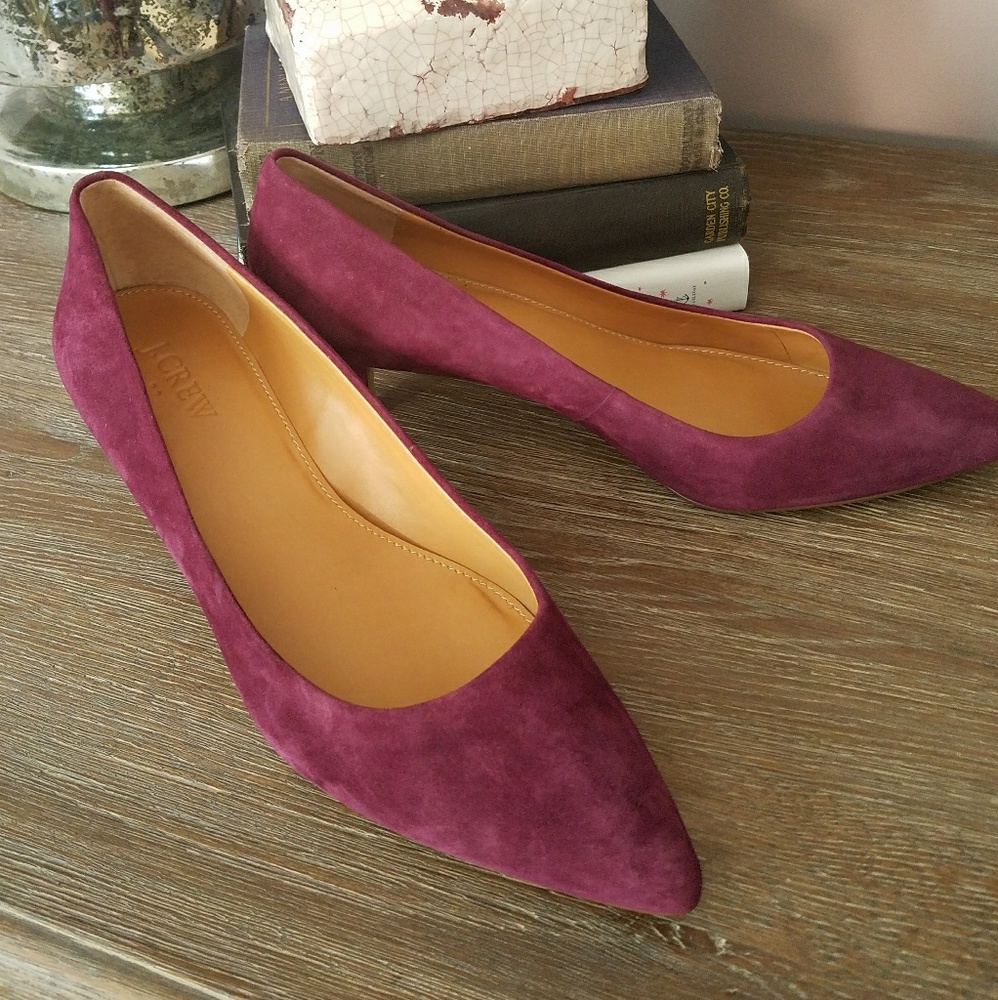 Wine Suede Kitten Heels