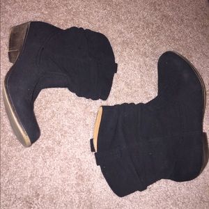 Black slouch style booties